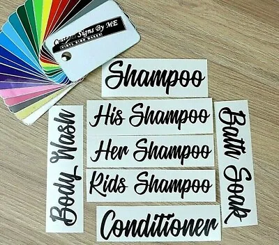 £1.78 • Buy Conditioner Shampoo His Her Kids Body Wash Bath Soak Bottle Stickers Vinyl Decal