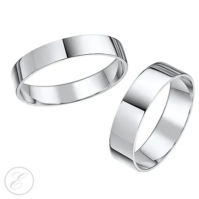 His-Hers Palladium Heavy Flat Court Wedding Rings 3&6mm Palladium 950 • £1379