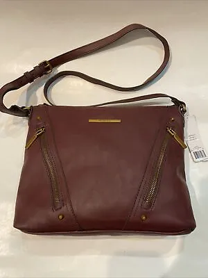Rosetti Purse Shoulder Bag Dark Red Merlot Boho Crossbody Outer Zipper Pockets • $19.39