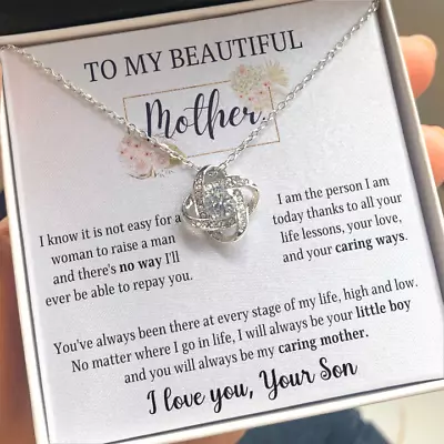 To My Beautiful Mother Necklace Mothers Day Gift Idea For Mom From Son Daughter • $17.99