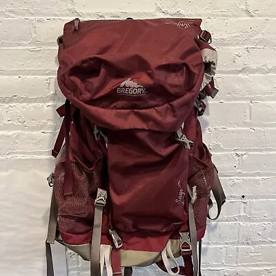 Gregory Sage 35L Women Medium Backpack Hiking Daypack Maroon Hip & Sternum Strap • $45