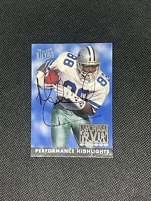 1993 Fleer Michael Irvin Signed Promo Card With Rare SP • $40