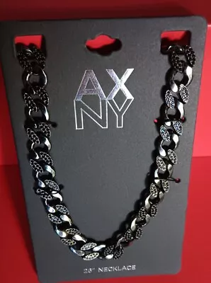 Mens Chain Black Tone Curb Cuban Link Stainless Steel Necklace 26'' • $9