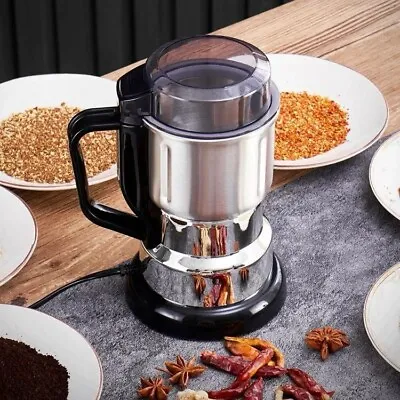 240V Electric Coffee Grinder Grinding Milling Nut Bean Spice Matte Blade Blender • £13.99