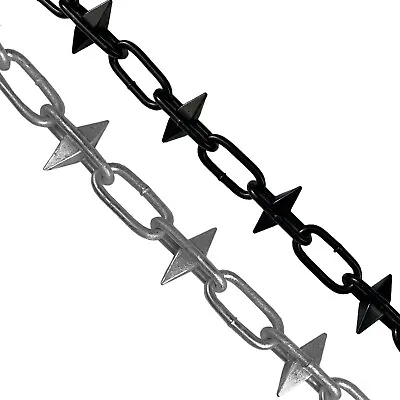 Steel Spiked Chain Galvanised/Black 6mm X 25m Garden Fence Decking Drive Patio • £129.99