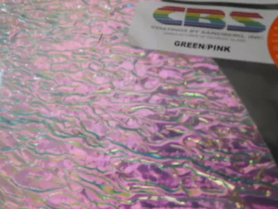 Dichroic Glass:CBS  90 COE Green/Pink On Granite Ripple Textured Clear - 3 Sq • $10.95