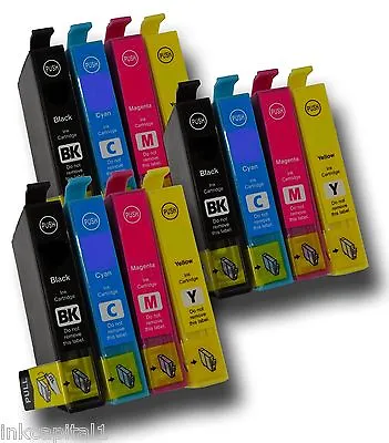 12 X Inkjet Cartridges Replacements For Canon PGI-5BK CLI-8C CLI-8M CLI-8Y • £32.99