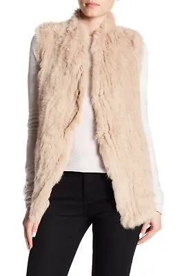 New Love Token Genuine Dyed Rabbit Fur Vest In Blush- Size S #S482 • $79.99