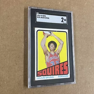 1972-73 Topps #195 Julius Erving Rookie SGC2 Good Virginia Squires ABA • $203.51