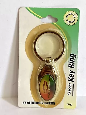 Vintage Chevrolet Camaro Keychain Key Ring Silver Rainbow Multicolor Logo NEW • $6.97