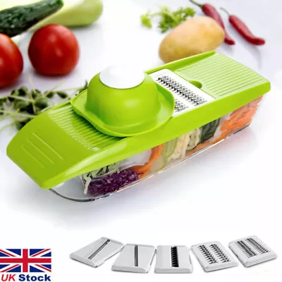 £8.99 • Buy 5 Blades Vegetable Slicer Mandolin Julienne Vegetable Cutter Food Chopper Dicer