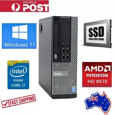 $248 • Buy DELL 9020 CORE I7 4790 @ 3.6GHZ 16 GB RAM 256GB SSD ATI HD8570 WIN 11 PRO