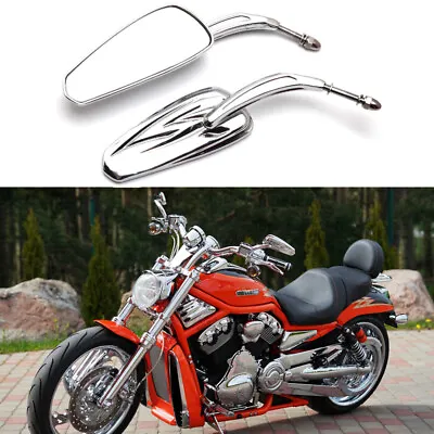 Chrome Motorcycle Cruiser Rearview Side Mirrors For Harley Davidson V-Rod Custom • $77.12