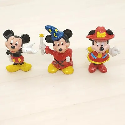 3 Vintage Disney PVC Figures Cake Toppers Mickey Mouse And Minnie Mouse 2 1/2  • $9
