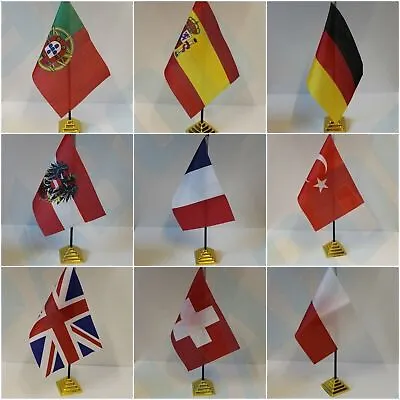 Country Table Desk Top Flags - UK USA RUSSIA CHINA TURKEY BRAZIL.... • £5.99