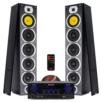 SHFT57 HiFi Tower Speakers And Stereo Amplifier Bluetooth MP3 Home Music System • £299