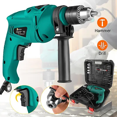 850W Impact Hammer Drill Corded Electric Screwdriver Variable Speed Power Tool • £24.49