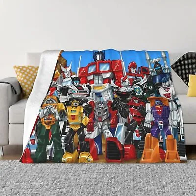 Transformers G1 Autobo Warm Cozy Flannel Throw Blanket For Bed Chair Sofa 3 Size • $33.98