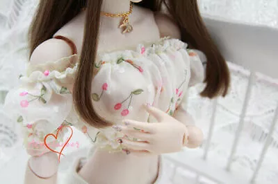 1/4MSD 1/3SD BJD Clothes Doll Outfit Sexy Beige Off-shoulder Crop Top Cherry AOD • $24.56