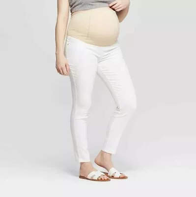 Isabel Maternity By Ingrid & Isabel Maternity Crossover Panel White Skinny Jean • $7.59