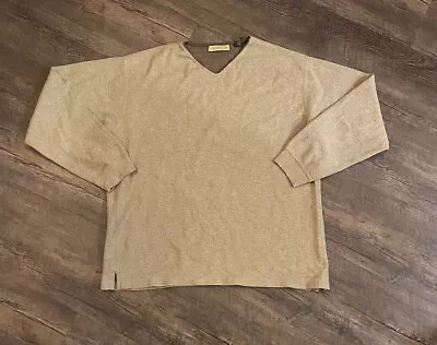 Naturalife Men's Sweatshirt Size XXL V-Neck Brown Tan Cotton Blend Pullover • $21.71