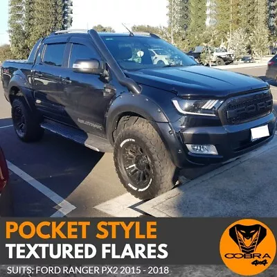 Pocket Style FLARES FIT FORD RANGER PX2 2015 2016 2017 GUARDS FENDER FLARE BLACK • $299