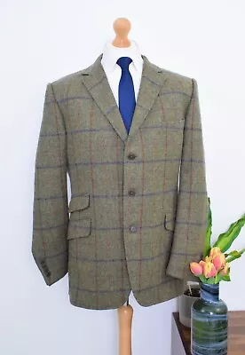 GIEVES & HAWKES Olive Tweed Hacking Jacket Size 44R/54R Coat XL Hunting Shooting • £295