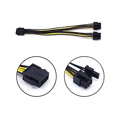 £4.99 • Buy PCI-E 8-pin To 2 X 6+2-pin (6-pin /8-pin) Power Splitter Cable PCIE PCI Express