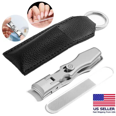 Wide Stainless Steel Anti Splash Nail Clipper/File/Cover For Nail Cut Polish Kit • $17.99