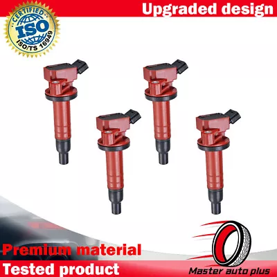 (4) UF247 Red Ignition Coil For 00-08 Toyota Corolla Celica Pontiac Vibe 1.8L L4 • $117.25