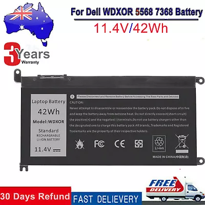 42Wh WDX0R Battery For Dell Inspiron 13-5378 5368 7378 15-5567 7569 7579 5767 • $44.99