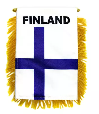 1 Dozen Finland Mini Banner Flag 4x6in International Rear View Mirror Flag • $19.95