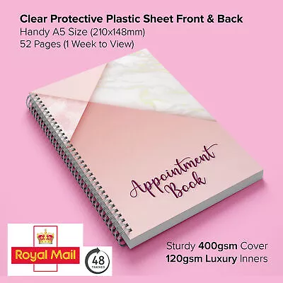 £12.99 • Buy A5 Undated Appointment Book Diary Beauty Salon Therapists 3 Columns Nail Massage
