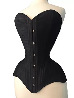 Corset Heavy Duty Double Steel Boned Over Bust Cotton Waist Trainer Bustier • $64.99