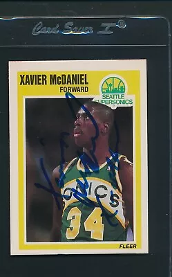 1989/90 Fleer #148 Xavier McDaniel Seattle Supersonics Signed Auto *54430 • $7