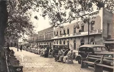 MATAMOROS TAMAULIPAS MEXICO ~ PALACIO & PLAZA STREET CARS REAL PHOTO PC 1940s • $12