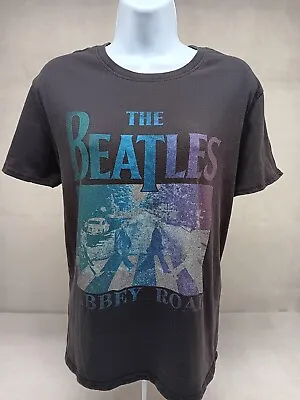 The Beatles Abbey Road T-Shirt Womens Medium Short Sleeve Graphic Black • £14.24