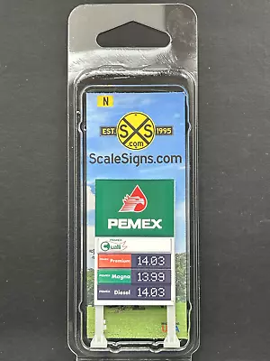 1:160 N Scale Model Pemex Station Price Sign • $16.99