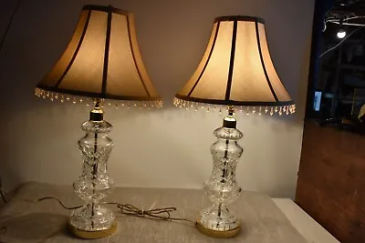 2 Beautiful Waterford Crystal Lamp With Shades. Pair • $699