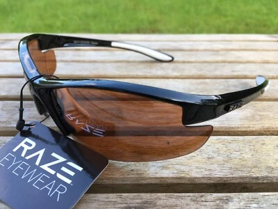 $19.95 • Buy RAZE Eyewear Sunglasses Coyote HD Black White Golf Driving Lens Brown Amber 