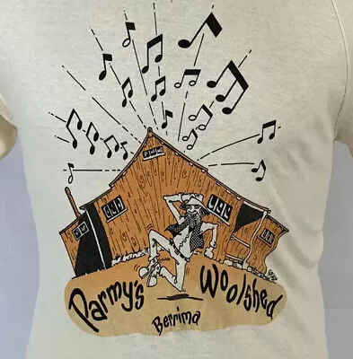 Vintage Parmys Woolished Berrima T Shirt Ringer Tee Concert Australia 70s 80s • $39.99