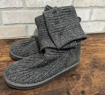 UGG Women’s Cardy Grey Knit 1876 Casual Pull On Winter Boots Size US 7 • $25