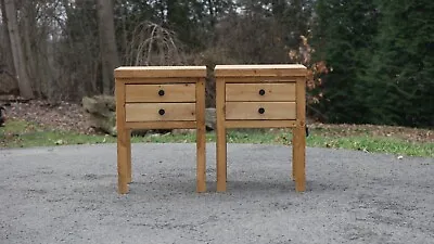 Rustic Cabin-Style Nightstand With 2 Drawers. Farmhouse-Style Furniture. • $189