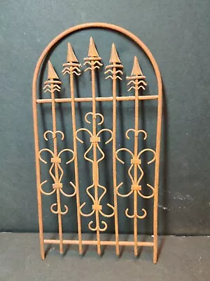 Miniature GATE 9.5  -Fairy Garden -Rusty  Wrought Iron  METAL -Fence Vintage 80s • $30