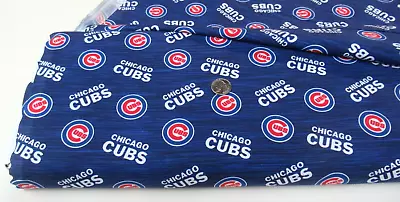 Licensed MLB CHICAGO CUBS Logo Heather Ground Cotton Fabric BY THE YARD (60431) • $7.99