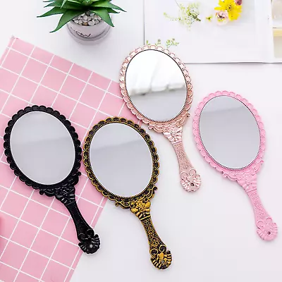 £6.95 • Buy Vintage Oval-Shape Hand Mirror Held Vanity Mirror Standing Makeup Dresser Mirror