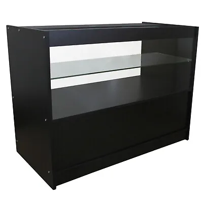 £359.99 • Buy Retail Counter Black Retail Display Unit Storage Vape Cabinet Glass Shelves 
