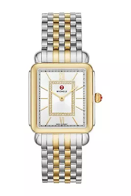 New Michele Deco Ii Diamond Dial Gold Two Tone Watch Mww06x000037 • $885