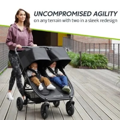 £885 • Buy BabyJogger City Mini GT2 Double + Carrycot - Black