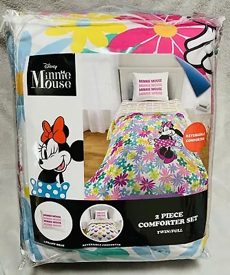 NEW Disney MINNIE MOUSE Girls' Reversible Twin/Full Comforter & Pillow Sham Set • $42.99